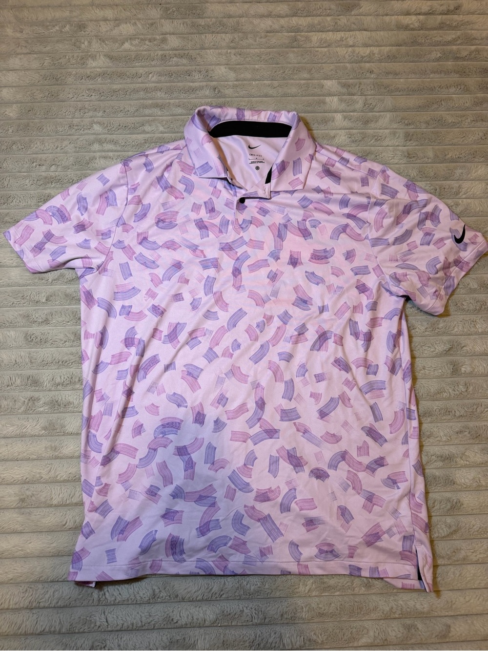 Nike Men’s Pink and Purple Abstract Print Polo